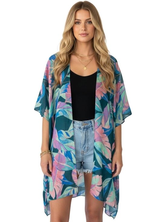 Other - Women Rz Leaf's Journey Viscose Summer Lightweight Boho Kimono Cardigan Cover up